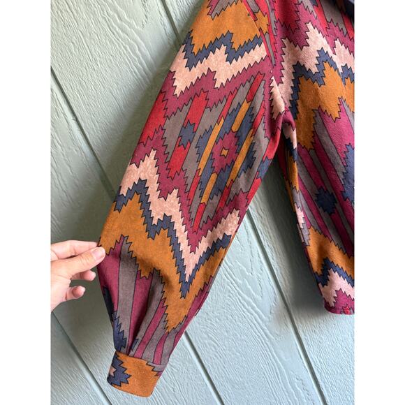 Vintage Blair Snap Closure Aztec Print Button Down, Small USA - Picture 5 of 7